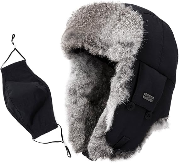 SIGGI Trapper Hat Rabbit Fur Aviator 