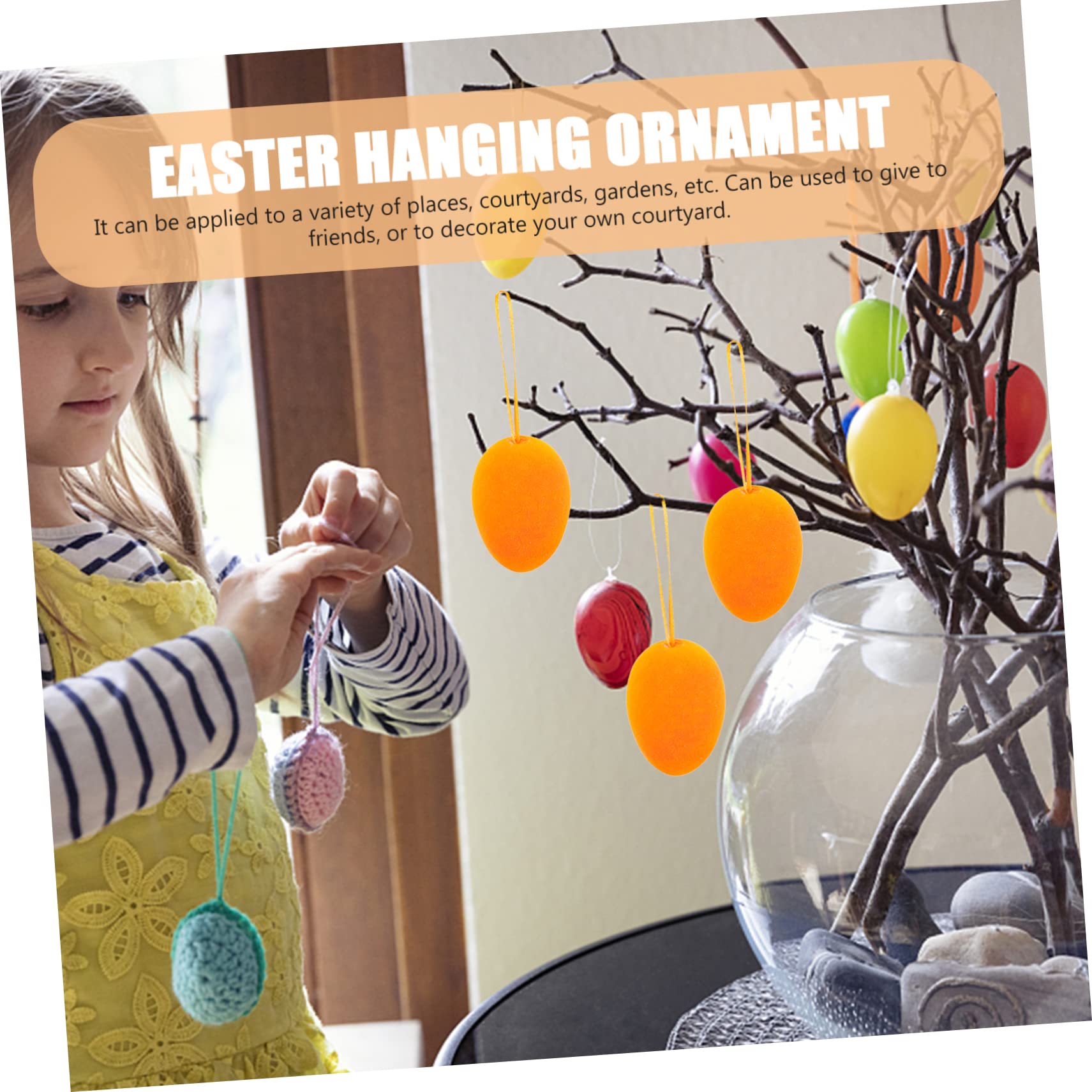 Cabilock 4 Sätze Osterdekoration Künstliche Grüne Girlande Ei Festival-Ornament Baum Anhänger Osterhänge -Ornamente Ostern Baumschmuck Osterparty Gefallen Schaum 10 Stück * 4