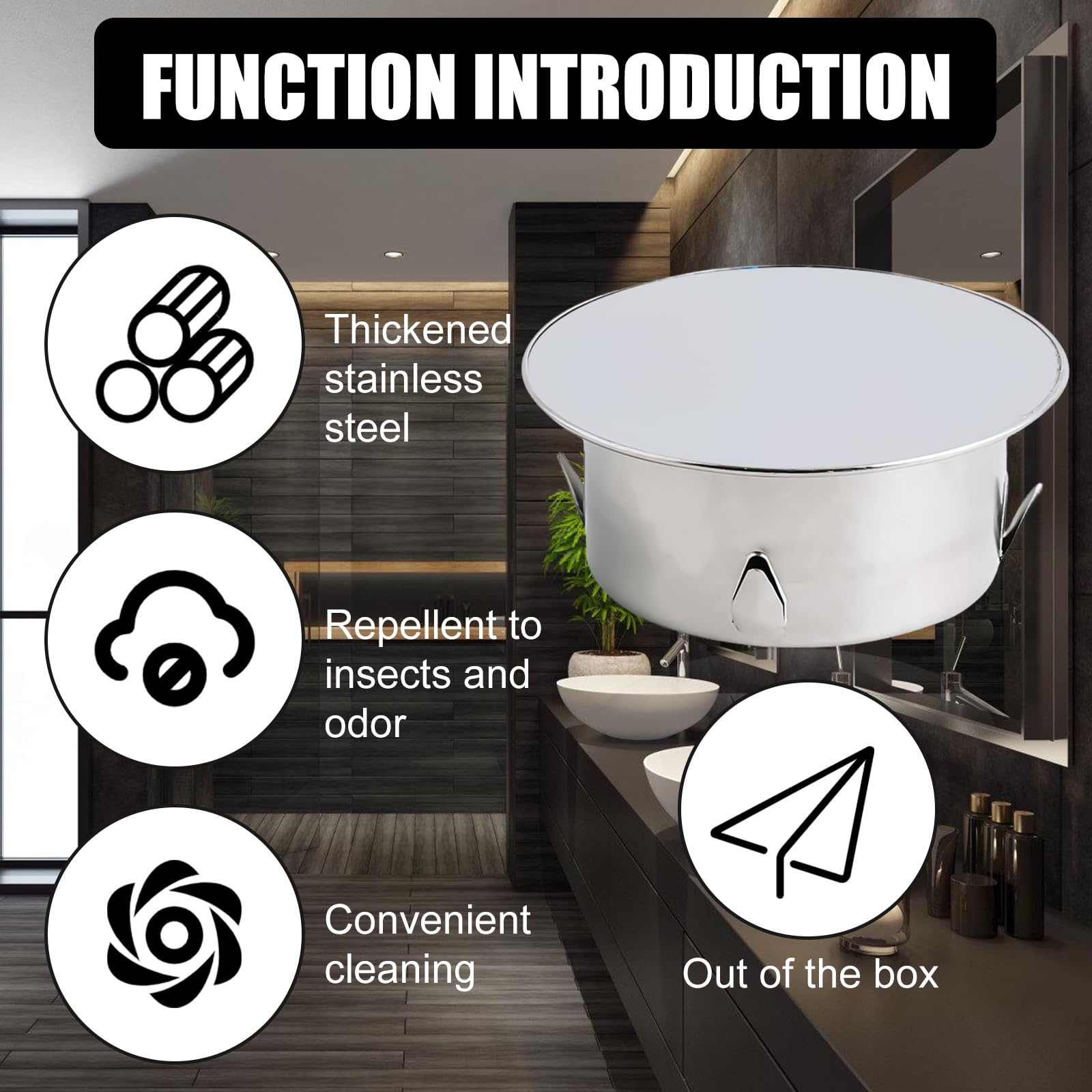 Coperchio Foro Camino Acciaio Inox Ø110mm | Tappo Cieco Per Tubi Fumo Stufa A Legna - Foto 2