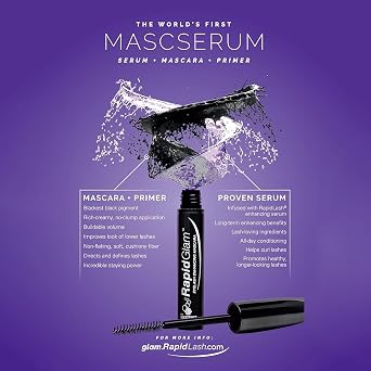 RapidLash Bundle - 1 x RapidGlam Eyelash Enhancing Mascserum, 4 g & 1 x RapidLash Eyelash Enhancing Serum, 3 ml (Pack of 2)