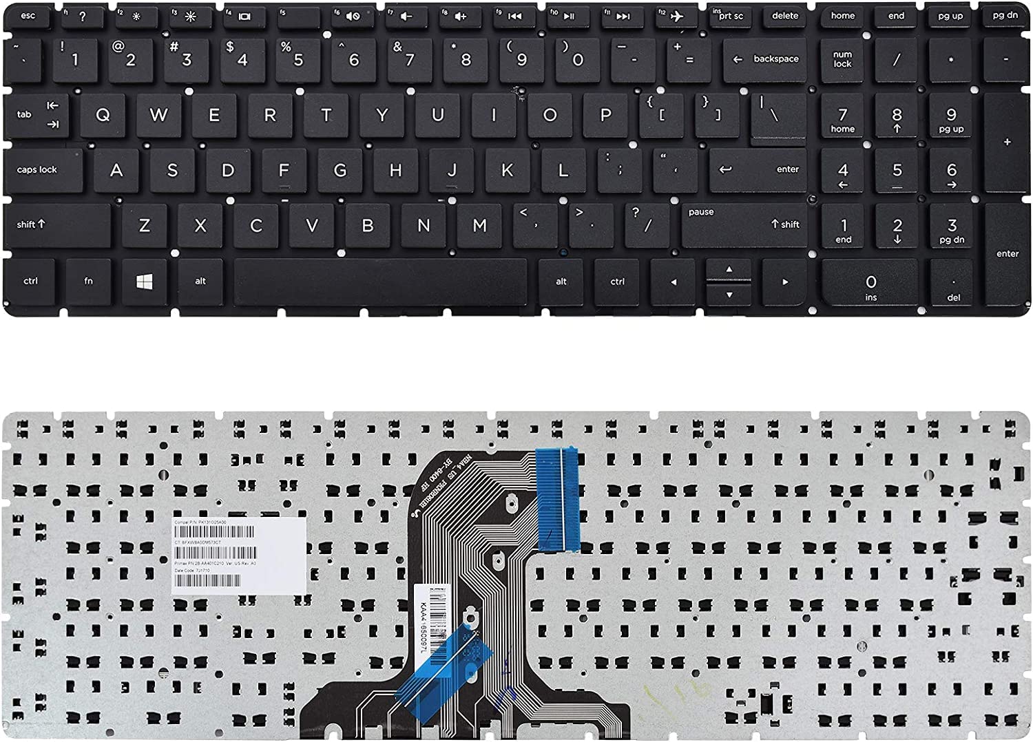 Wefly Laptop Keyboard Compatible for hp Notebook 15-AC 15-AF 15Q-AJ 250 G4 G5 255 G4 G5 256 G4 G5 15-AY 15-BA 813974-001