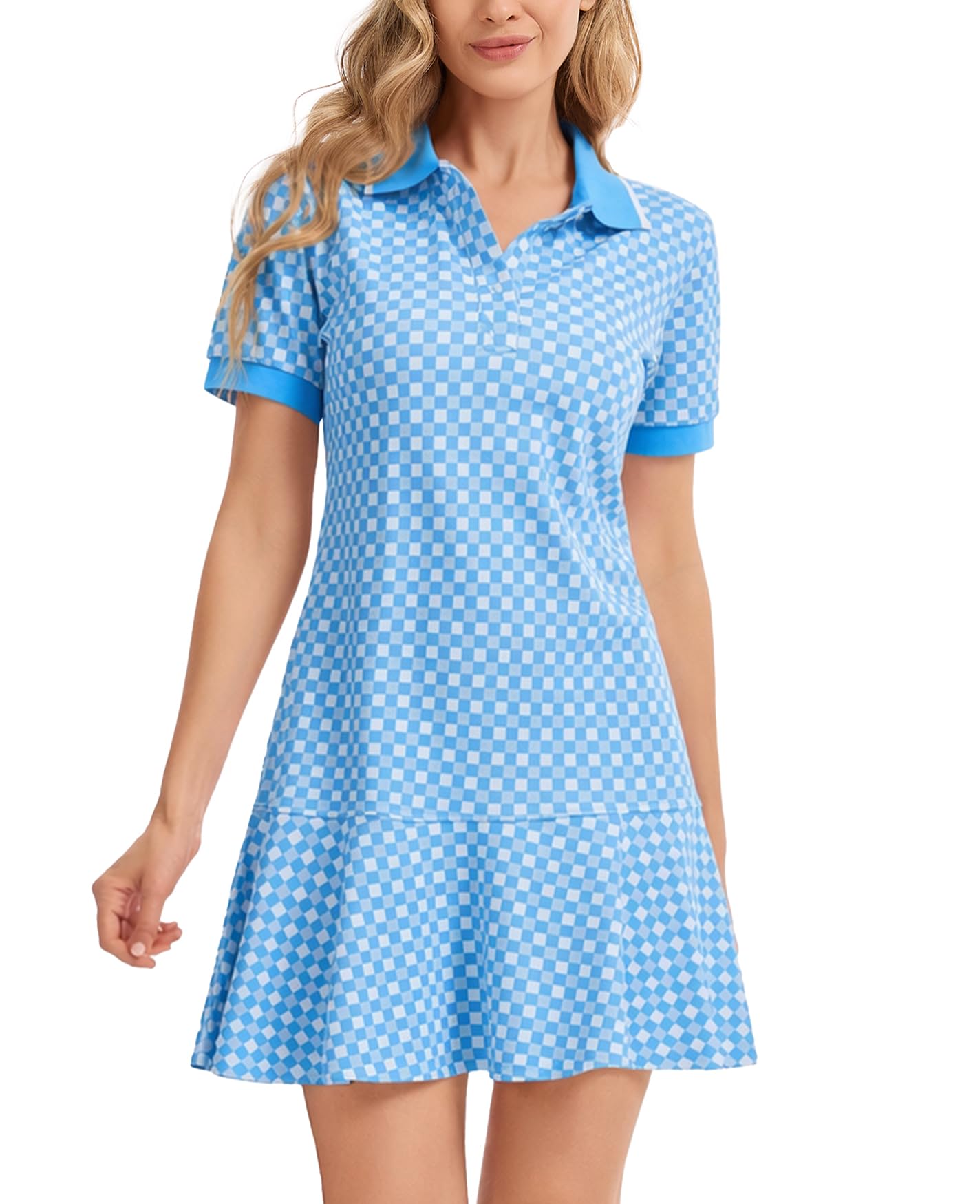 Polo Dress for Women Ruffle Hem Golf Tennis Summer Casual Mini Dresses