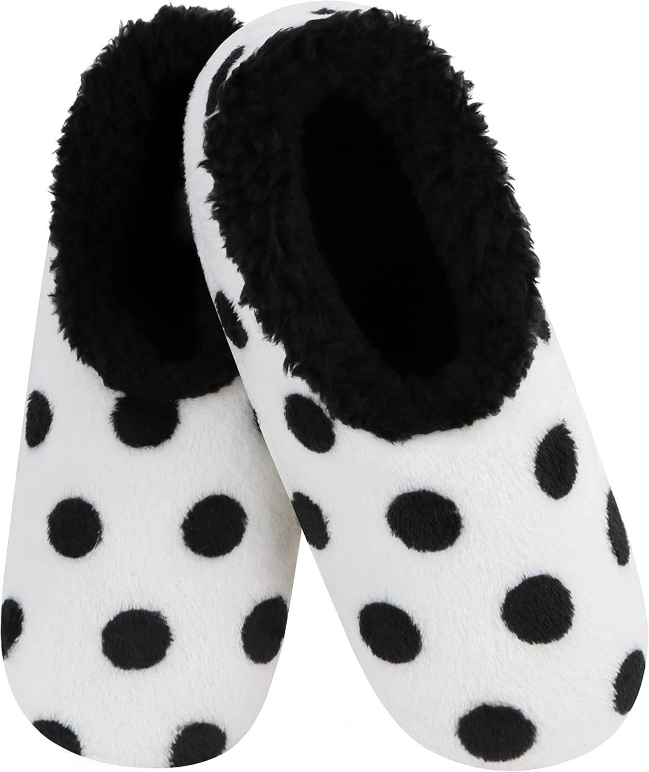 Snoozies Sherpa-Lined Slipper Socks - Fuzzy and Cute Slippers for Women with Non-Slip Sole - Ladies Warm Slippers