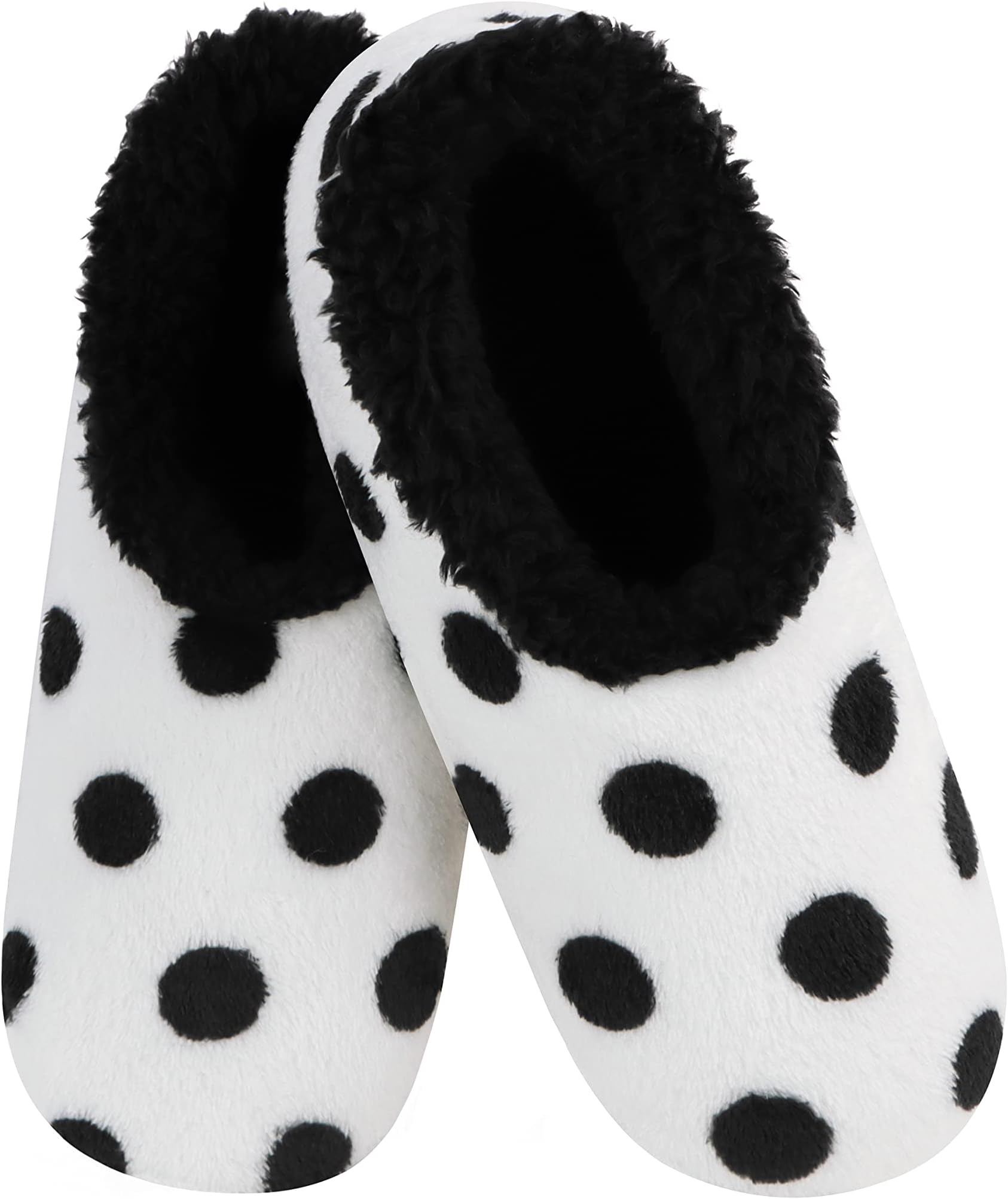 Sherpa-Lined Slipper Socks - Fuzzy and Cute Slippers for Women with Non-Slip Sole - Ladies Warm Slippers