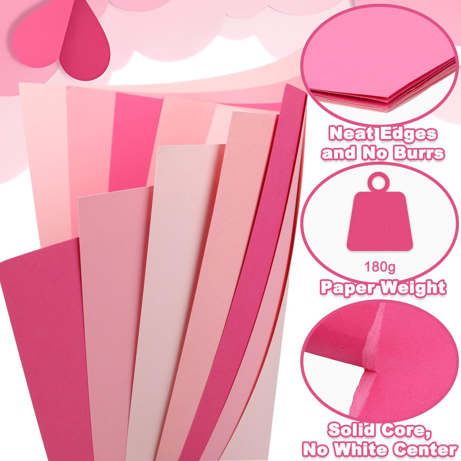 JULBEAR 30 hojas de papel de cartulina rosa, 8.5 x 11 pulgadas, papel grueso para niños, álbumes de recortes, escuela, oficina, impresión del día de Galentine, manualidades, tarjetas de invitación,