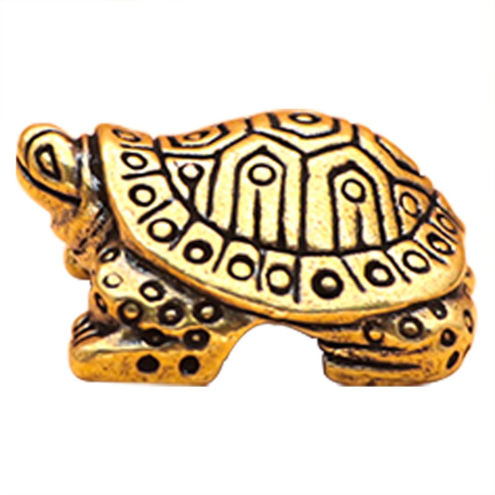 ESTINTENG2PC - Turtle Car Decoration, Living Room, Office Desk, Home, Brass Metal Used Decoration-Little Turtle