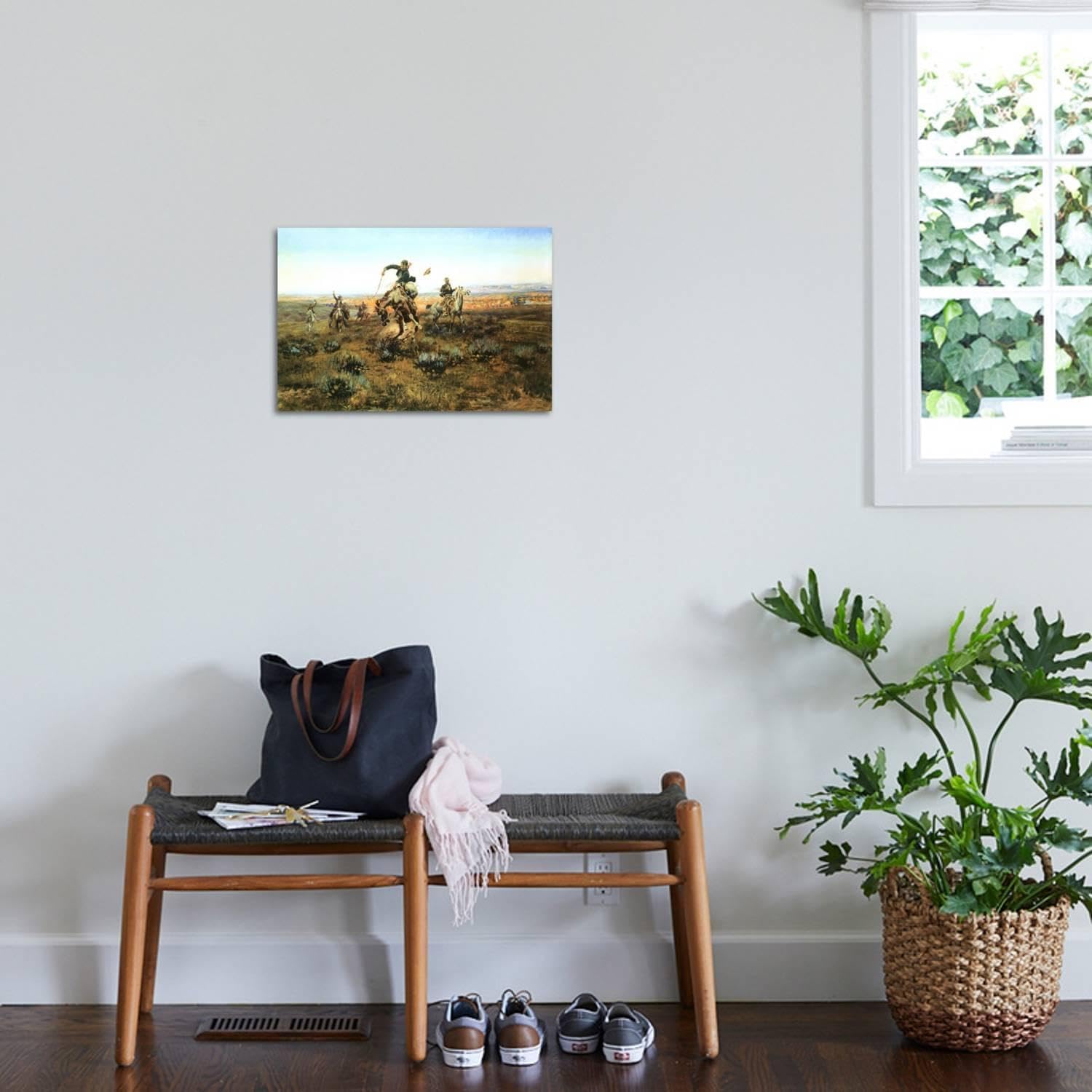ART.COM Wall Art Print A Bad One by Charles Marion Russell, 24" x 16"