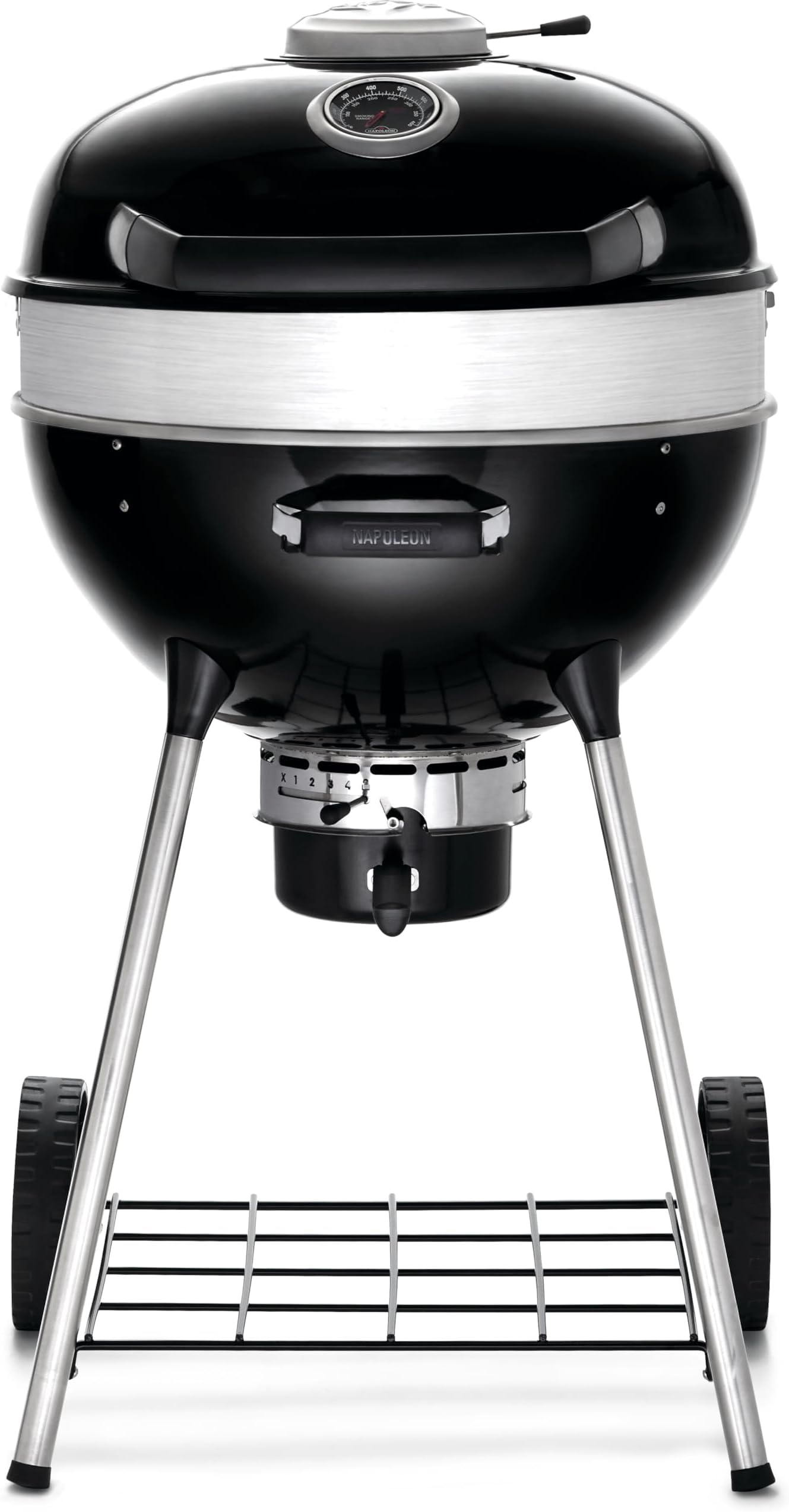 PRO22 Charcoal Kettle Grill – 22-Inch Premium BBQ with Heavy-Duty Cast Iron Grates, Hinged Lid, Stainless Steel Heat Diffuser & Air Vents