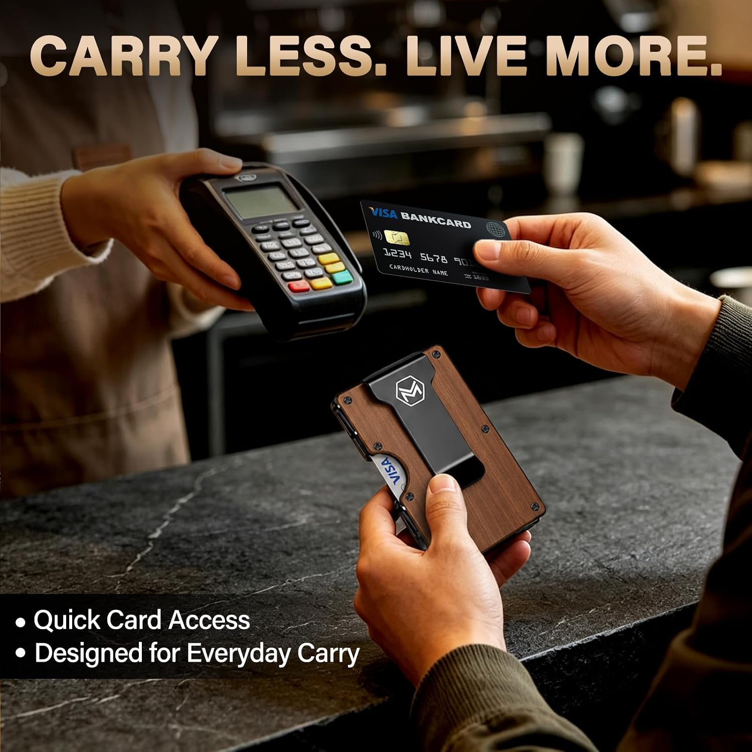 Minimalist Wallet for Men, Slim Metal Card Wallet with Money Clip image 5