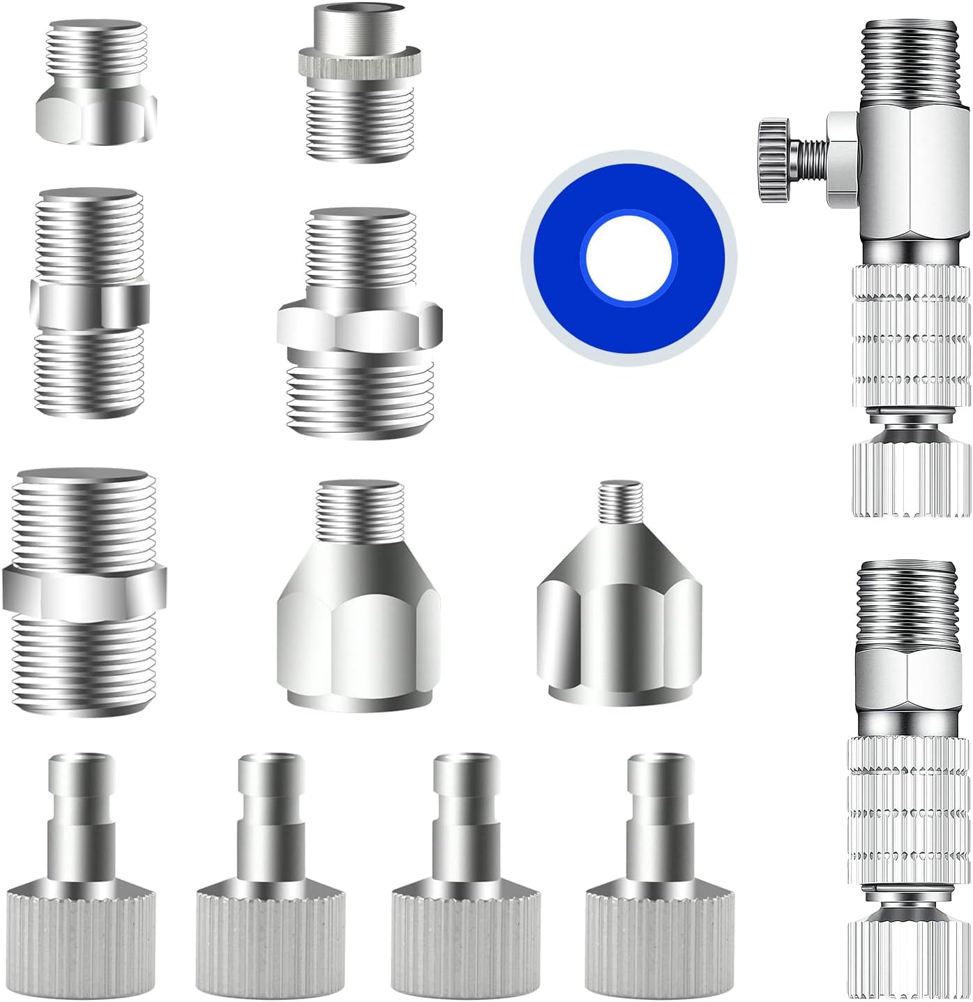 Chiloskit 7pcs Airbrush Hose Adaptor Connector Fitting Set
