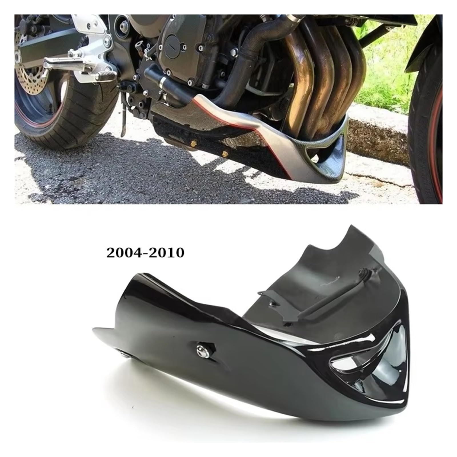 Ali Aerodinamiche Per FZ6 FZ6N 6S S2 2004-2010 Protezione Motore Per Moto ABS Modifica Puntale Spoiler Inferiore Carenatura Inferiore Mento Copertura Winglet(Matte Black)