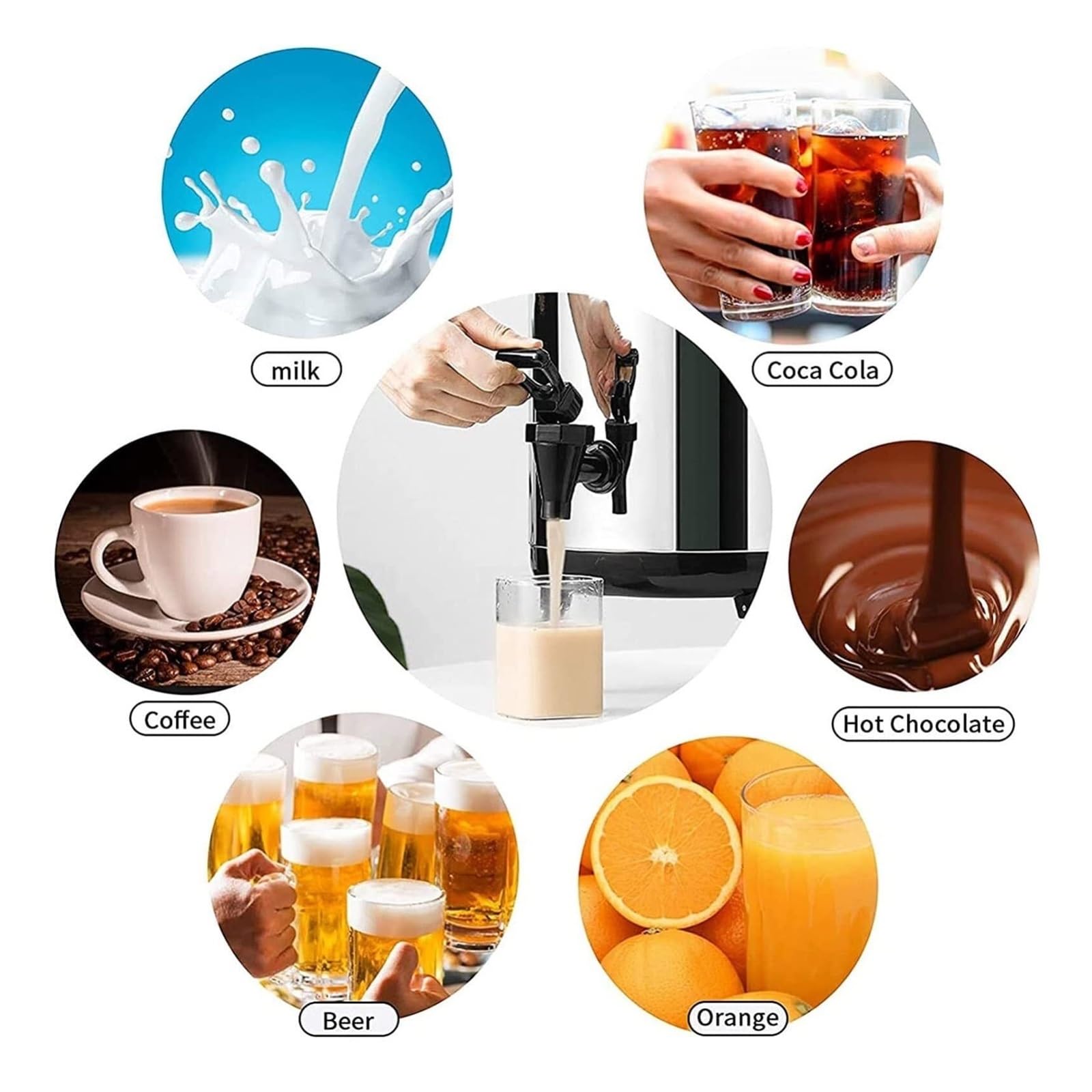 Termo para Café con Grifo - Jarra Isotérmica de Acero Inoxidable de Gran Capacidad (6-20L) para Bebidas Calientes y Frías, Ideal para Oficina, Eventos y Exteriores
