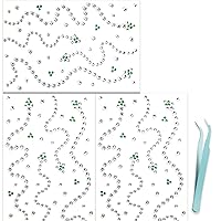 Vista 10 de NOOEPC Gemas faciales para el cabello, joyas autoadhesivas para la cara, joyas de ojos, diamantes de imitación para la cara, gemas para el rostro