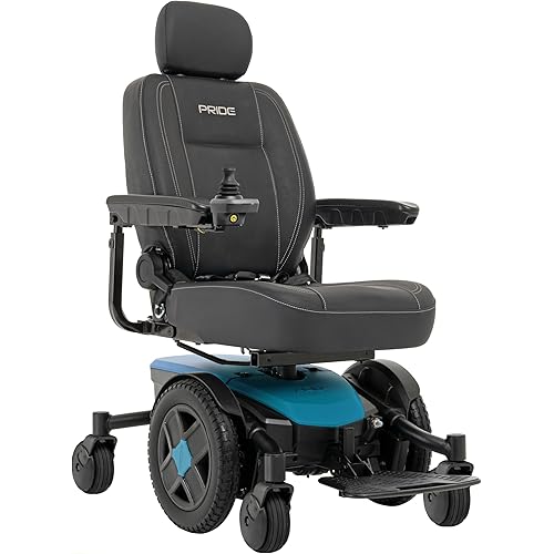 Pride Mobility Jazzy EVO 613Li Power Wheelchair, Plus Accessories, 21 Mile Range ATS Suspension, Motorized Electric Wheelchair for Adults, Ext Warranty (Iceberg Blue (Matte), 18" Wide Seat)