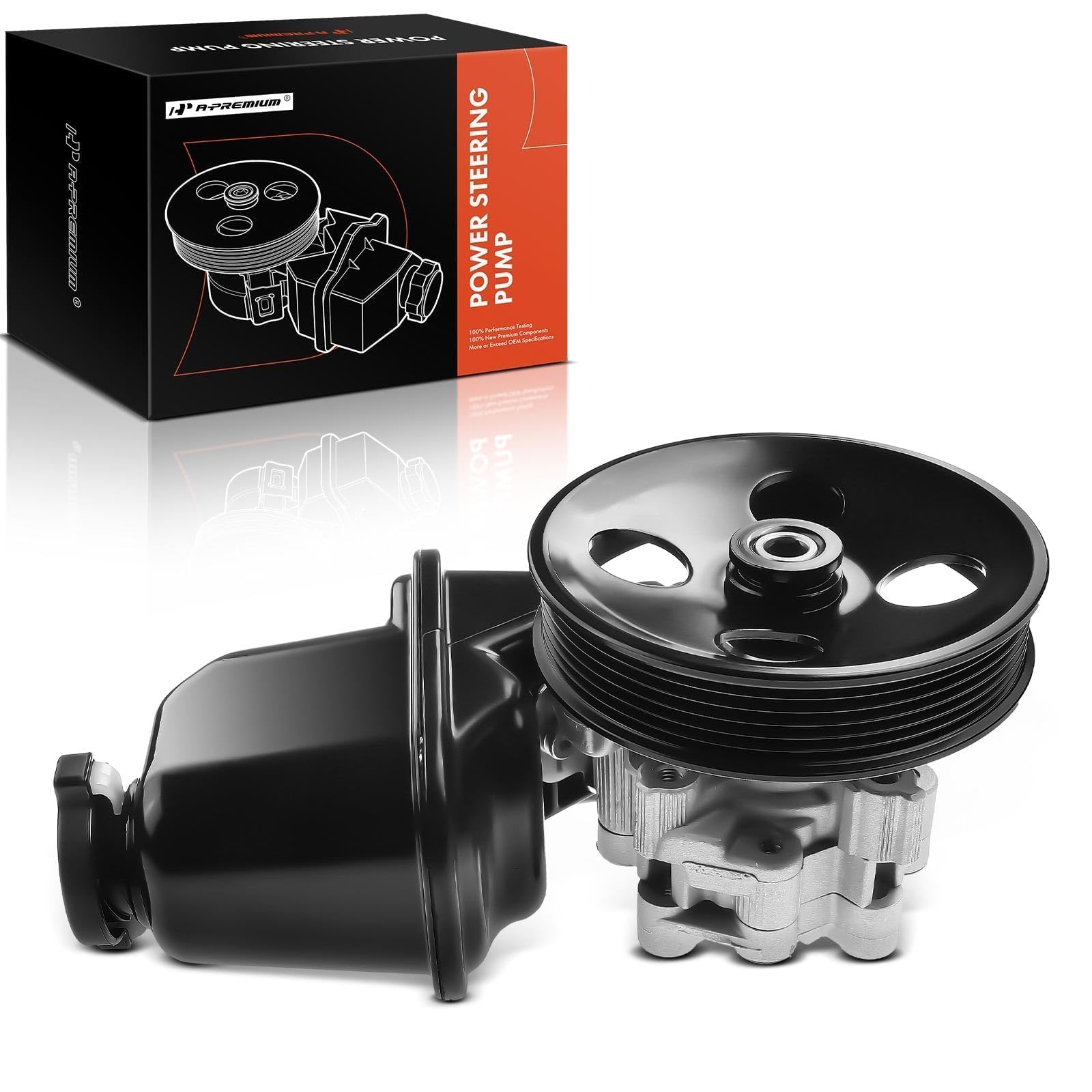 A-Premium Power Steering Pump, with Pulley & Reservoir, Compatible with Chevrolet Captiva Sport 2012 2013 2014 2015, L4 2.4L, Replace # 9300113, 13581202
