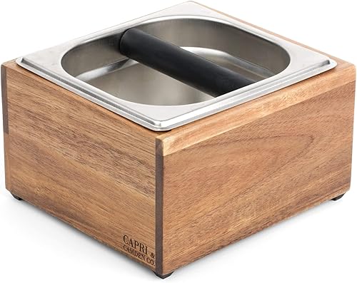 Knock Box | Caja de golpe de espresso de gran capacidad | Caja de golpeo de base antideslizante Espresso | Caja de café | Caja de golpeo espresso