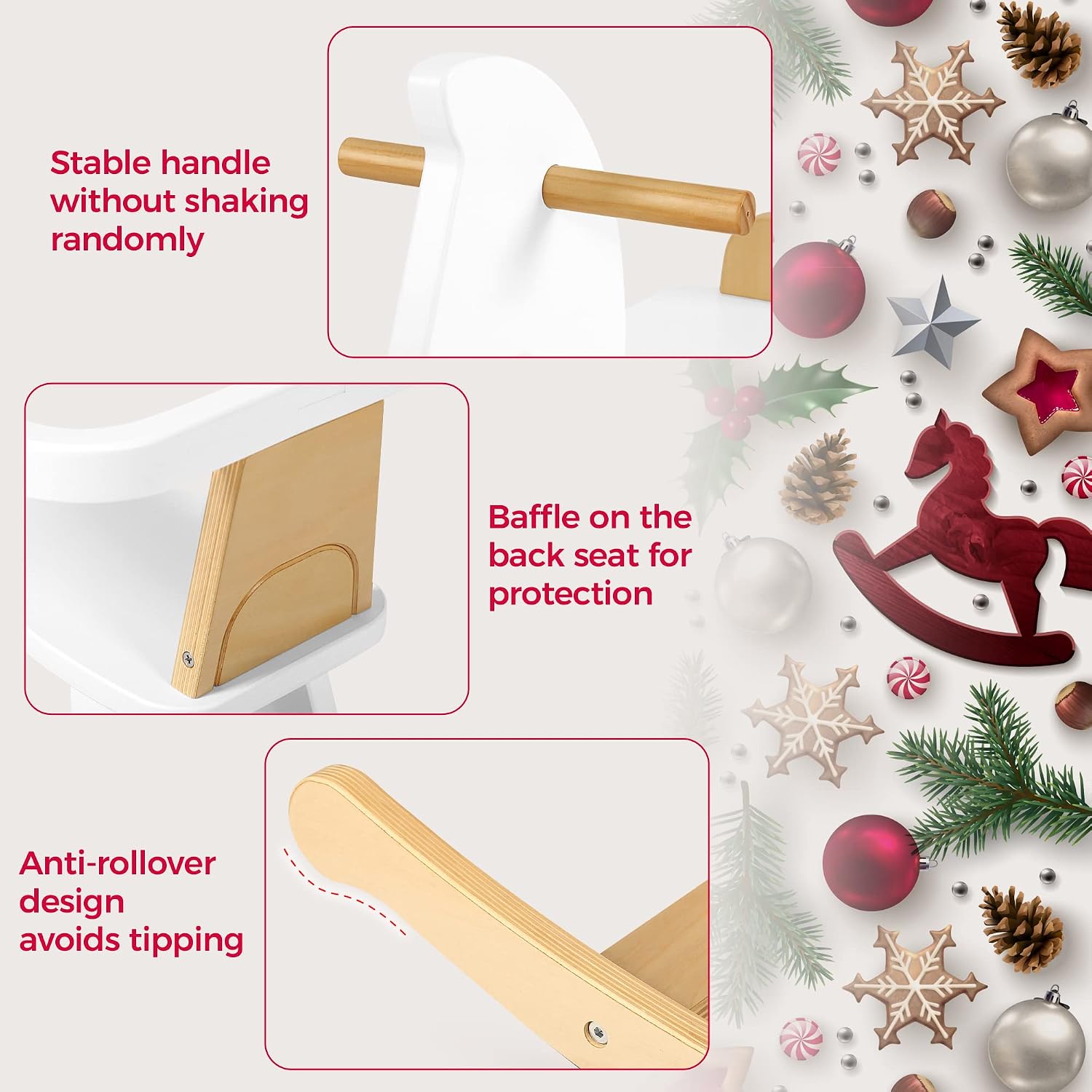Super Cheap 🛒 Belleur Wooden Rocking Horse for Baby, Toddler Wood Ride-on Toys for 1-3 Year Old, Boys & Girls Rocking Animal for Indoor & Outdoor Activities, Birthday White Big Sale Belleur Wooden Rocking Horse for Baby, Toddler Wood Ride-on Toys for 1-3 Year Old, Boys & Girls Rocking Animal for Indoor & Outdoor Activities, Birthday White