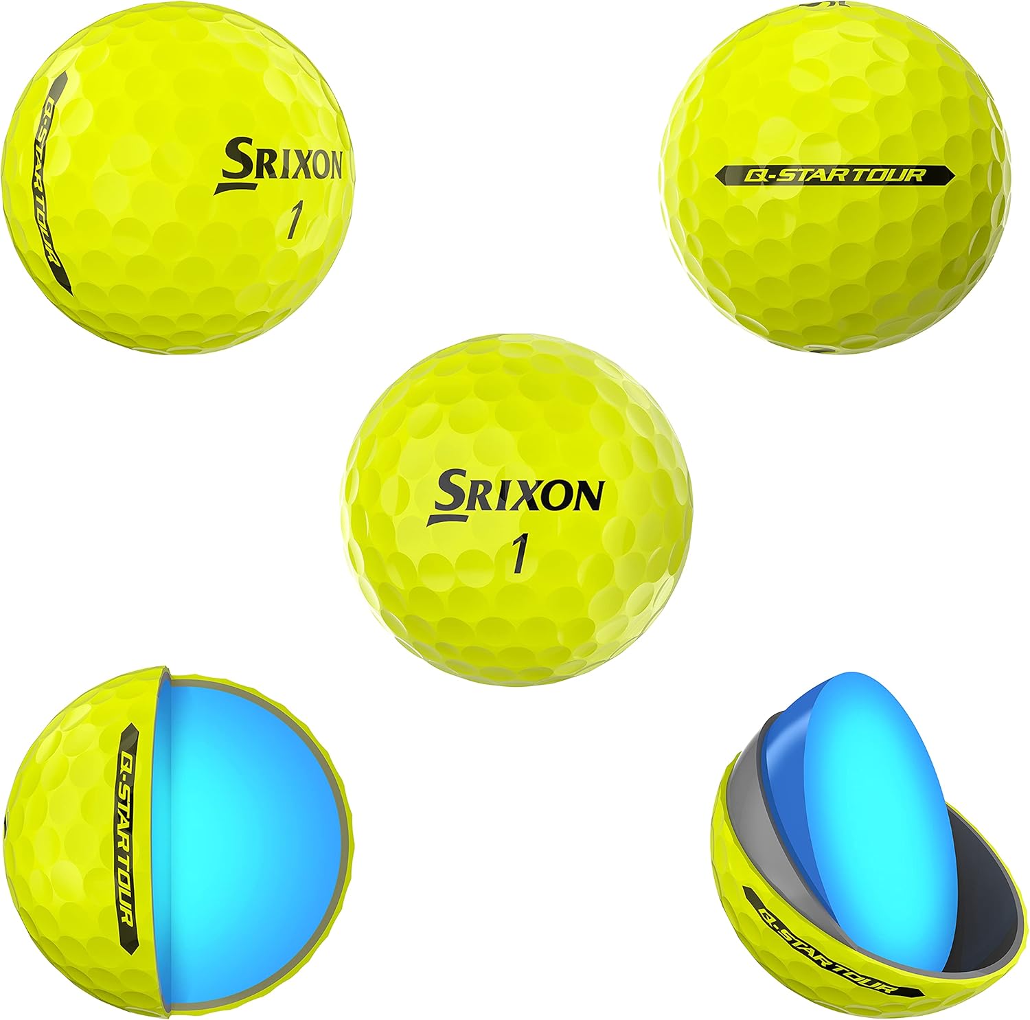Srixon Q-Star Tour 3 Golf Balls, Yellow (One Dozen)
