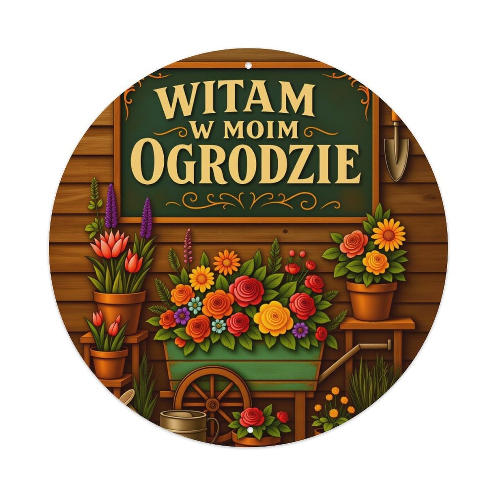 Garden Welcome Sign Flowers Cart Metal Tin Sign Vintage Garden Bedroom Cafe Bar Man Cave Home Wall Decor Metal Poster 8x8 inches