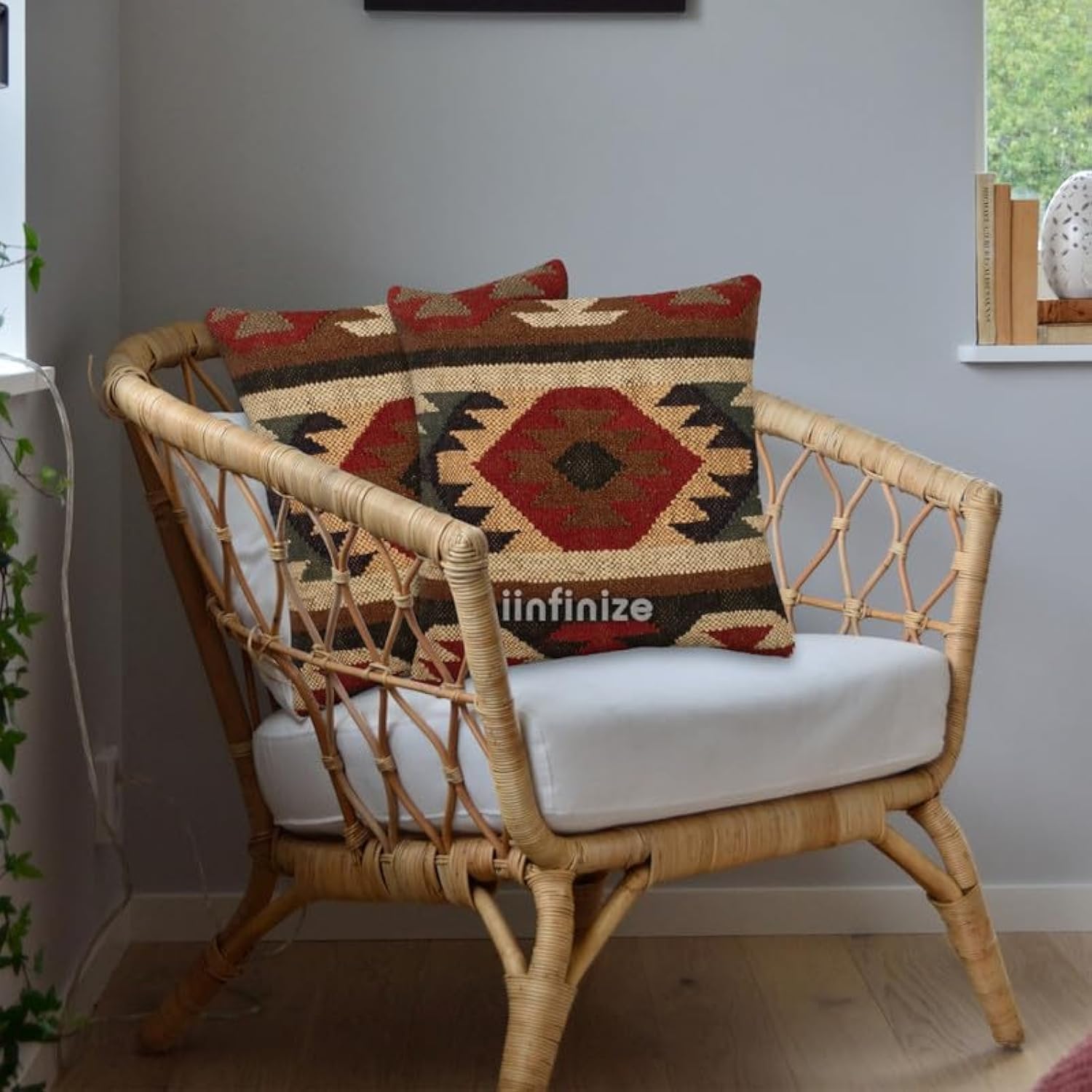 Housse de coussin en jute Kilim 45x45 cm lot de 2 style bohème