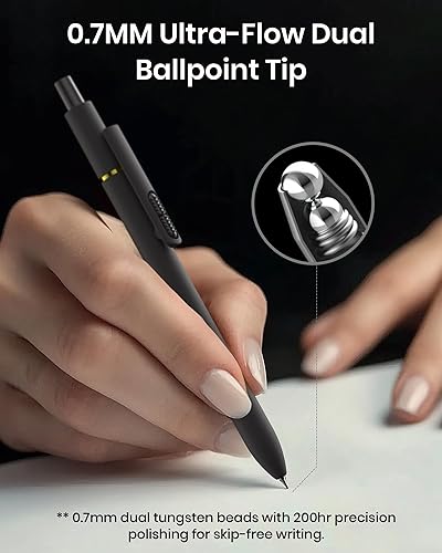 Miniatura 4 de 8 bolígrafos de gel de punta fina de 0.028 pulgadas, tinta negra, escritura suave, secado rápido, larga duración, suministros escolares y de oficina