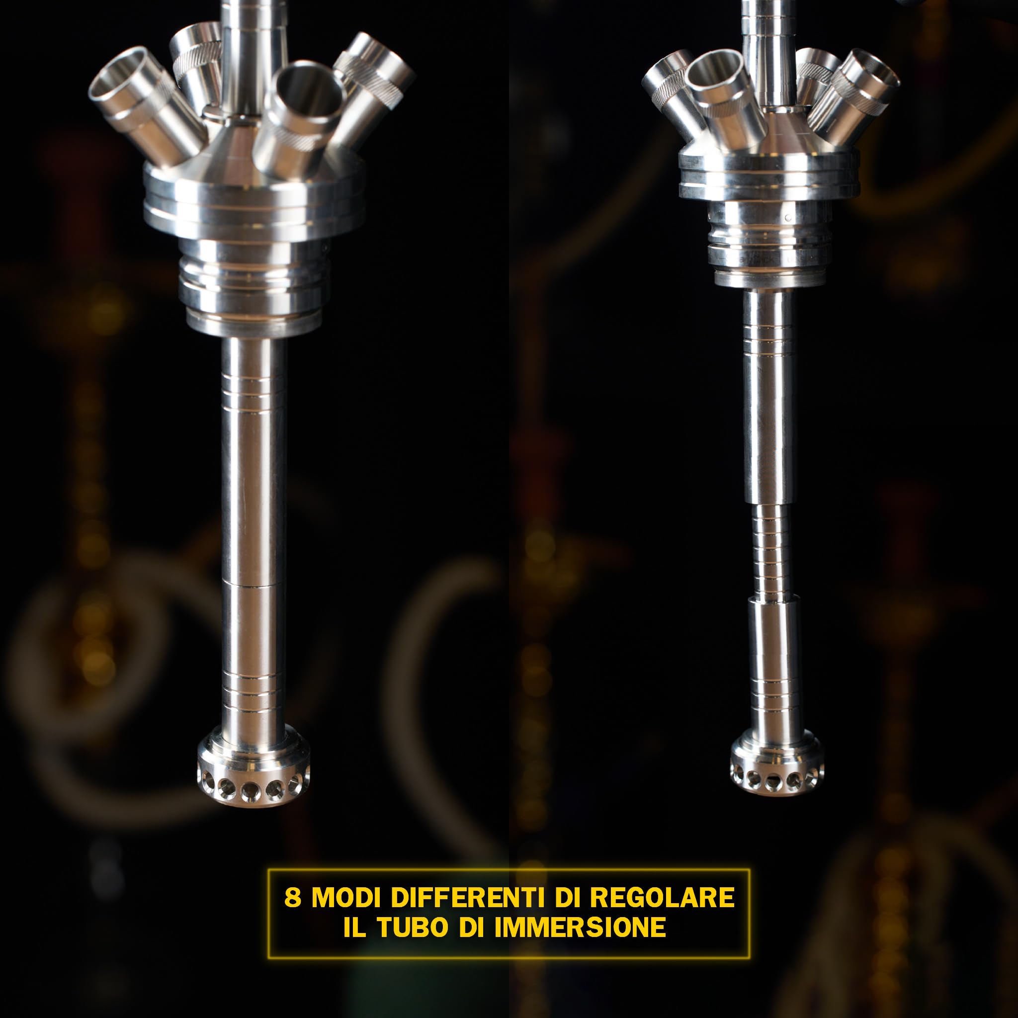 Steamulation Cachimba Ultimate Silver Metallic Gen.I | Shisha de Acero Inoxidable con Manguera de Silicona, Boquilla, Pinza, Cazoleta de Piedra HMD + 1 kg Carbón Cocobration 27 mm