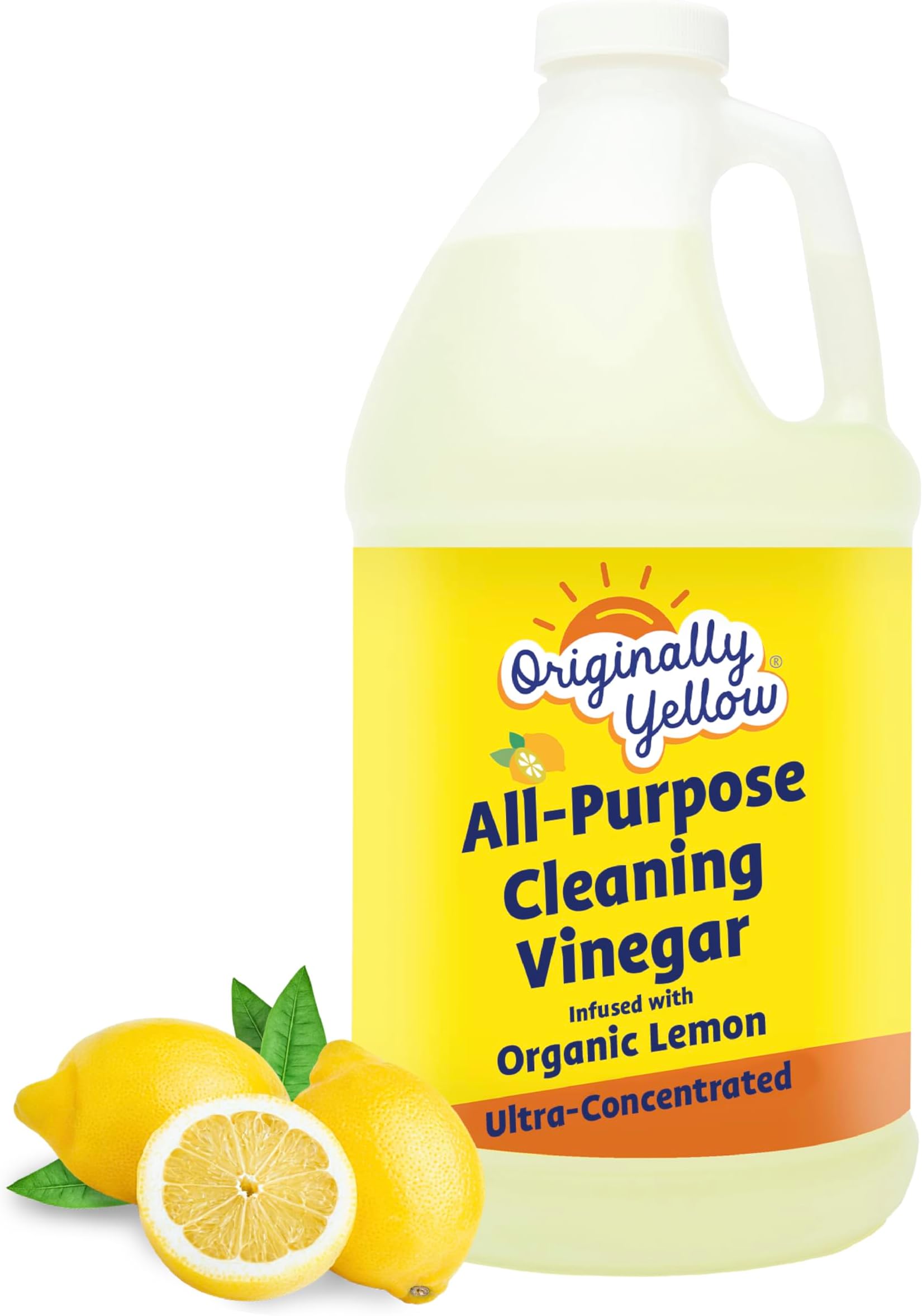 All-Purpose Cleaning Vinegar for Home Floor Cleaning Solution with Distilled Vinegar | Infused with Organic Lemon | Plant-Based House Cleaning Supplies, 1.89 L (1-Pack)