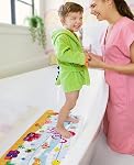 Yolife Non Slip Bathtub Mat, 16x39inch Kids Bath Mat Anti-Slip Cartoon Bathroom Floor Mat Shower Mat with Suction Cups and Drain Holes, Octopus