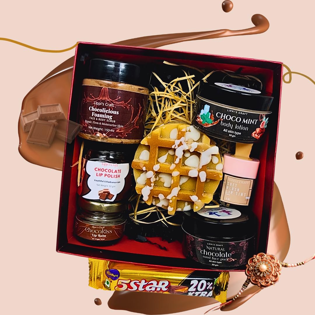 Lippi's Craft-Chocolate Skincare Hamper| Diwali gift skincare hamper| Gift For BFF| Gift For Her| Soap| Face & Body Scrub| Body Lotion| Face Pack| Lip Scrub| Lip Balm| Lip Tint-image-36