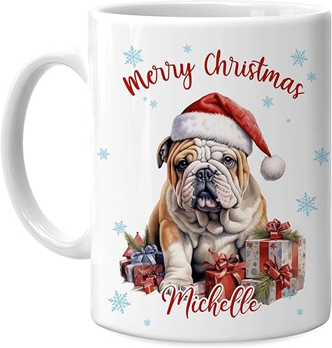 Vista 15 de Hyturtle Regalos personalizados para amantes de las ardillas, con sombrero de Papá Noel, taza de café de cerámica con nombre personalizado, taza