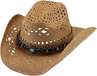 BULLHIDE Straw Collection Women's Bean Me Up Toyo Straw Western Cowboy Hat with 3 3/4" Brim