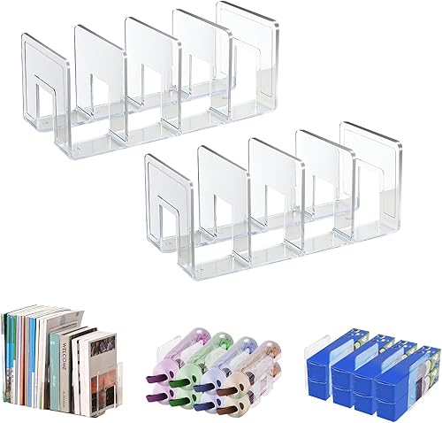 Marte Vanci Clasificador de archivos de acrílico transparente, organizador de archivos de escritorio resistente, soporte para libros, bolsa, bolsa,