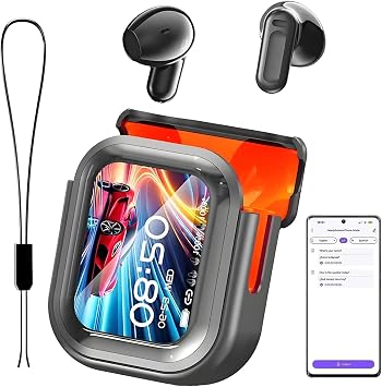 NE20 Translation Earbuds, 2026 New 6.0 Pro Translation Earbuds Real Time, LCD Touch Screen, 48DB Intelligent Noise Reduction, HD Stereo Sound, IPX6 Water-Resistant Black