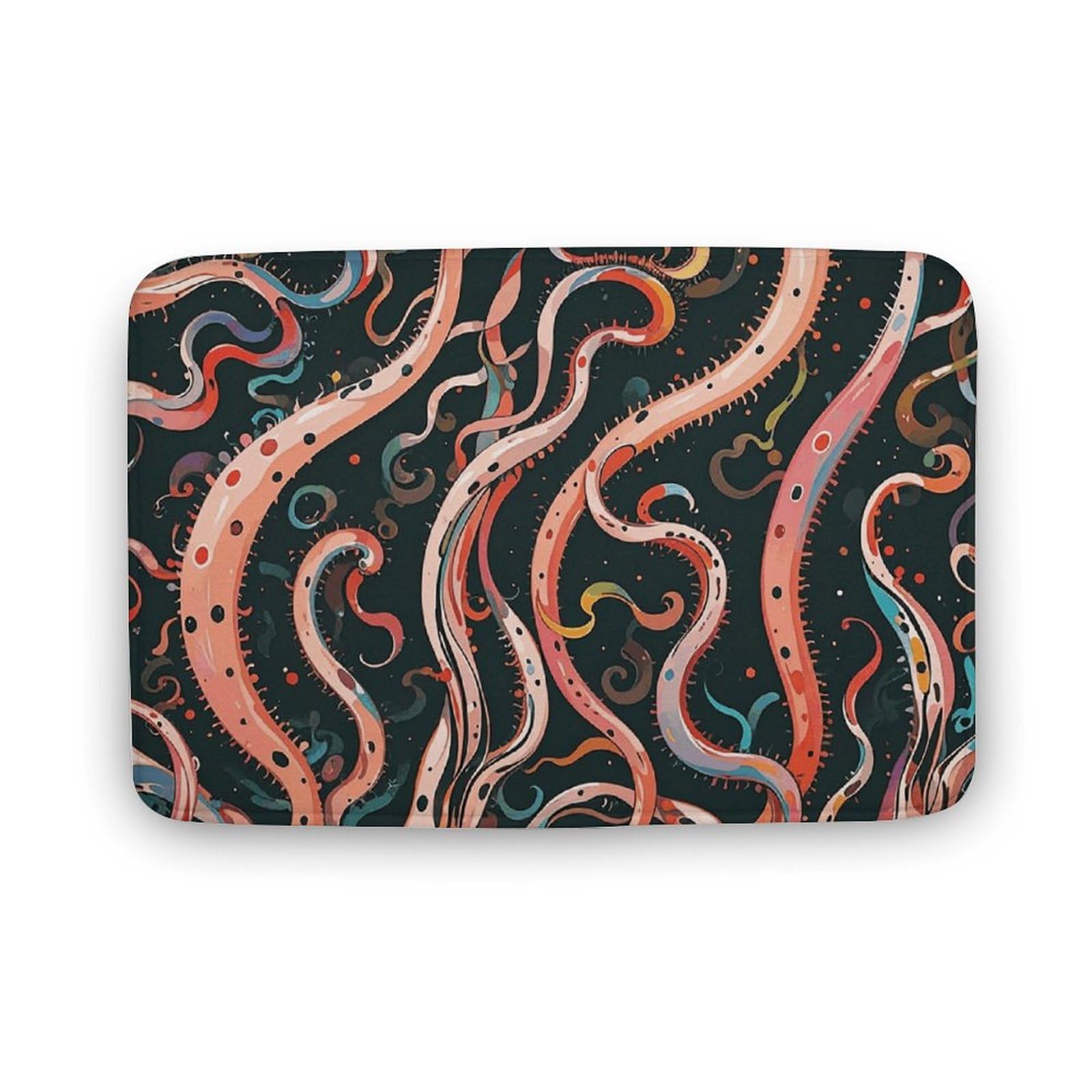 Tapis de salle de bain absorbant en velours corail antidérapant 60x40 cm
