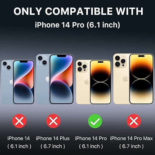 Miniatura 7 de MYBAT Pro Stealth Series - Funda para iPhone 14 Pro con soporte de 6.1 pulgadas, soporte magnético para automóvil, resistente protección contra