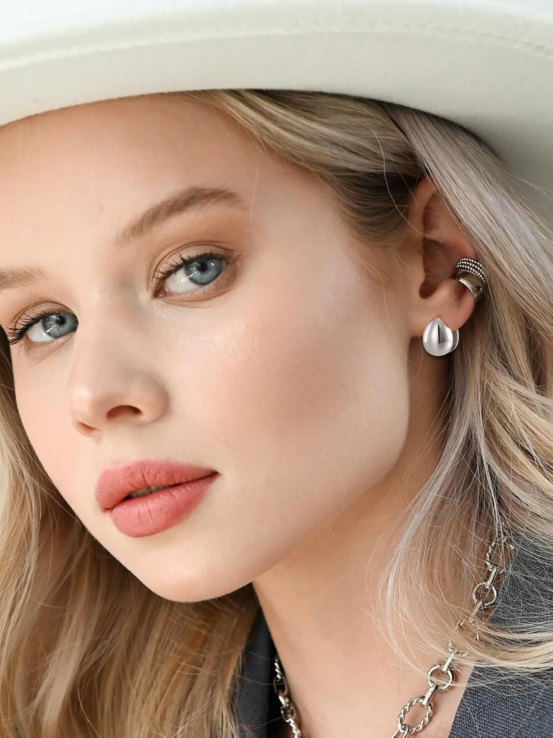 PiercingJ Small Silver Teardrop Hoop Earrings for Women 20G Chunky Lightweight Huggie Drop Earring Christmas Birthday Jewelry Gift - Image 6