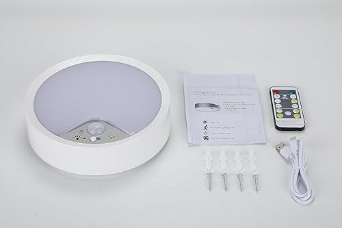 Miniatura 7 de Lightess Lámpara de techo recargable con sensor de movimiento con control remoto, luz de techo LED que funciona con pilas, luz moderna regulable