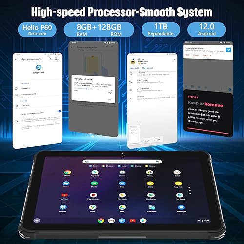 Miniatura 6 de HOTWAV R6 Pro - Tableta resistente de 10.1 pulgadas con batería de 15600 mAh, 8 GB + 128 GB (1 TB expandible) Octa-Core, 16 MP+16 MP cámara al aire