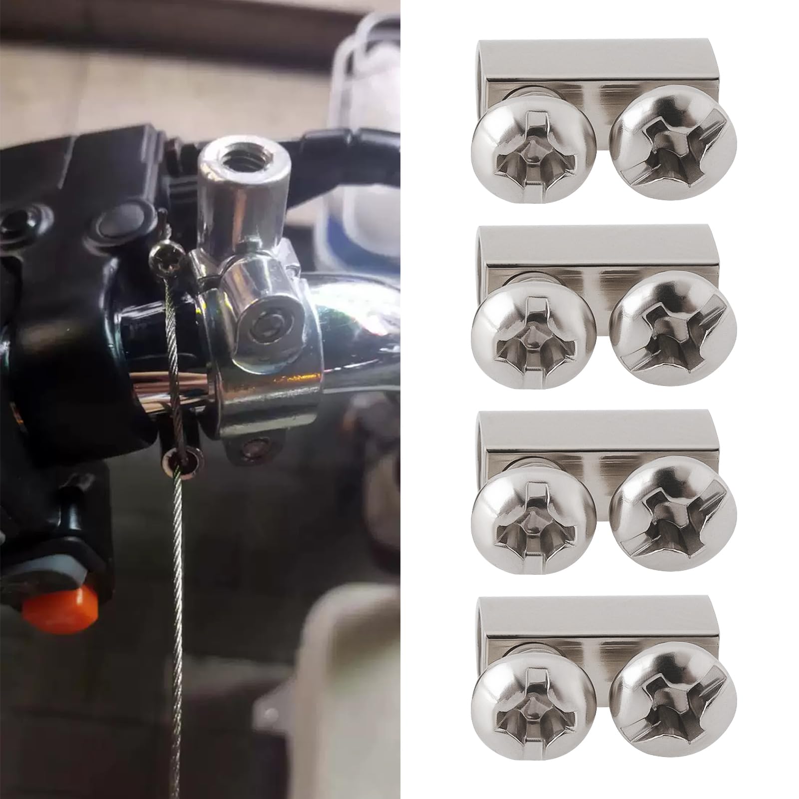 Produktbild von VGOL 50 Stück M3 Doppelloch-Drahtseilklemmen – 10x5 Mm, Für Kabel & Drähte Bis 3 Mm, Silber