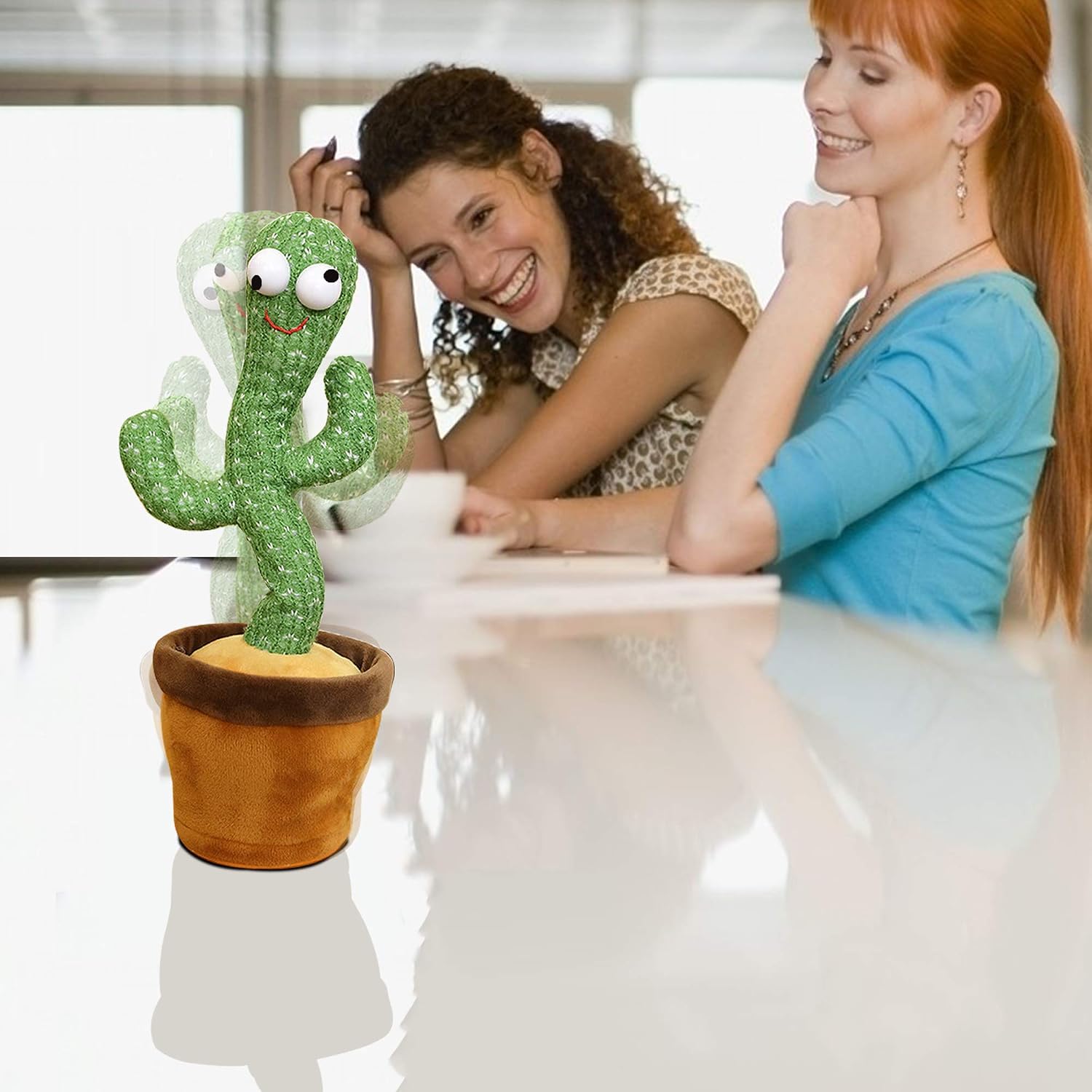 Wriggle Dancing Cactus Repeat What You say and Sing Electronic Plush Toy Decoration for Kids Funny Early Childhood Education Toys Very Funny Sing+Repeat+Dance+Recording+LED