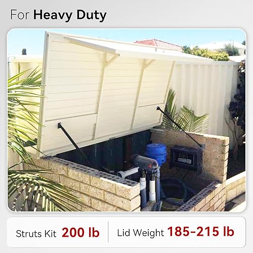 Miniatura 6 de Vepagoo amortiguador neumático, elevación para cubierta de camión, resistente, juego de 2 unidades