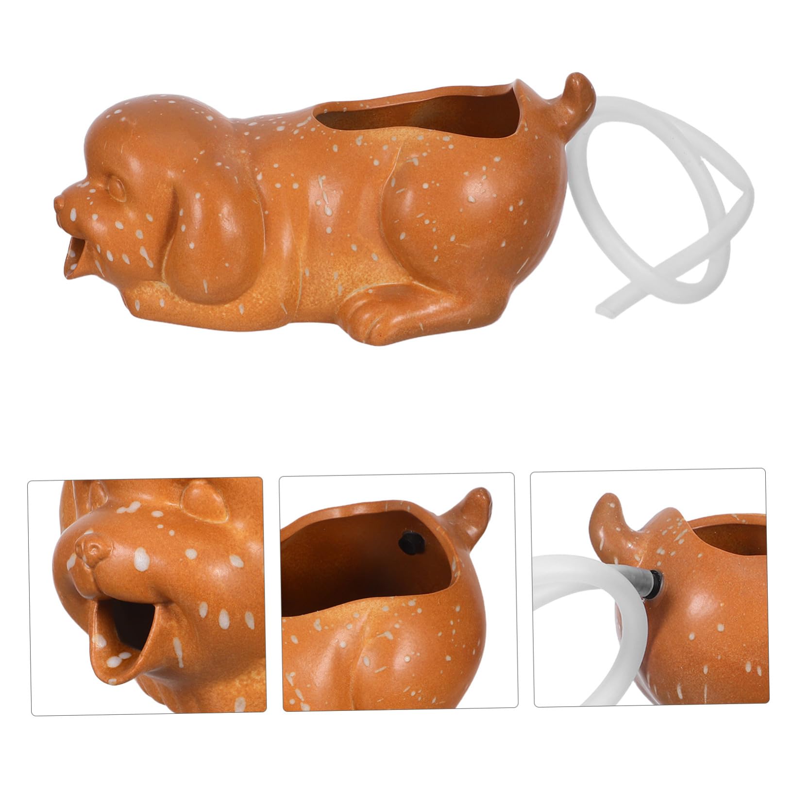 BESTonZON Fontana in Ceramica Beccuccio d Acqua Decorazione Per Acquario Scultura Forma Di Pesca Accessori Per Fontana Da Patio Cascata in Barattolo Per Esterno