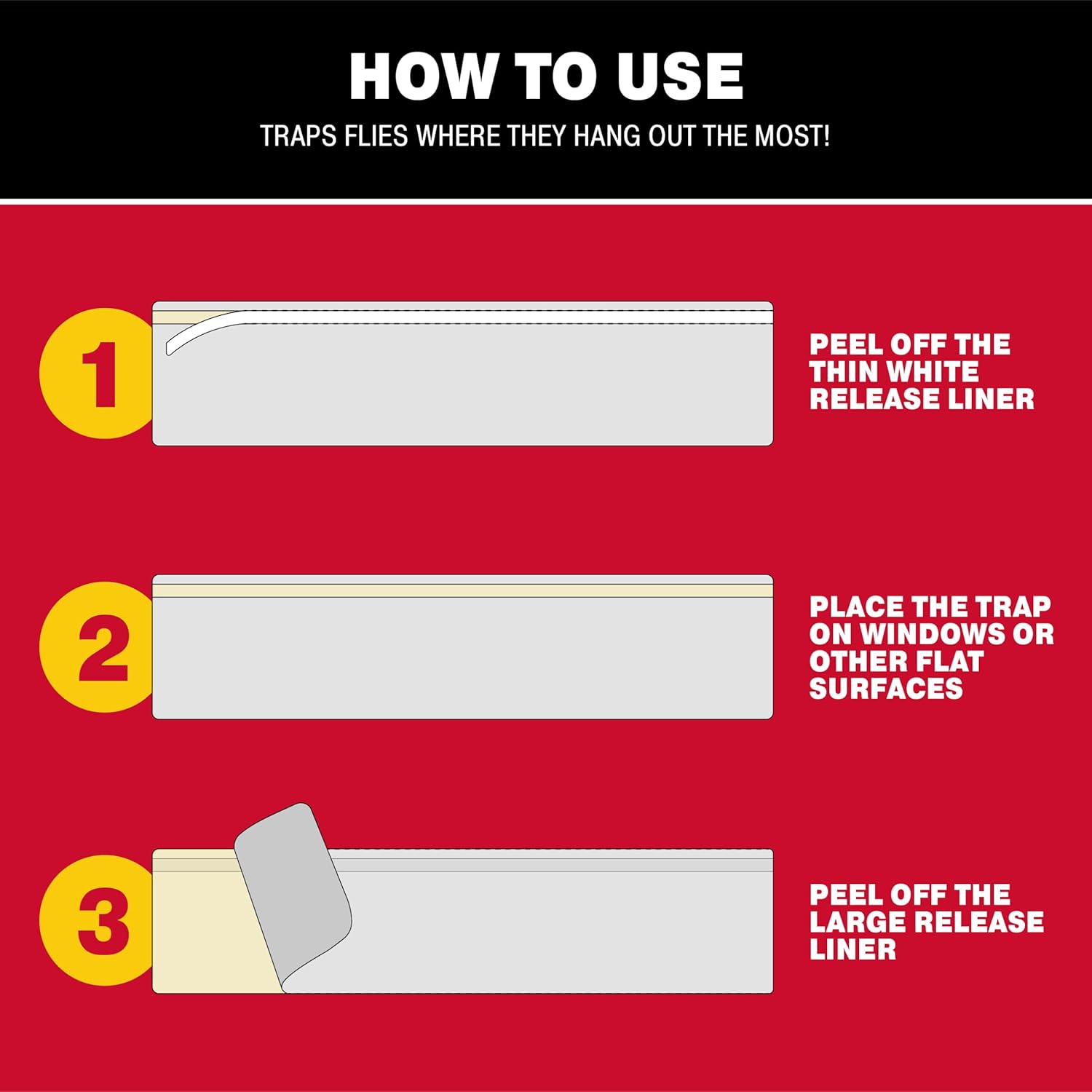 Catchmaster Window Fly Traps 12-Pack XL, Fruit Fly Traps for Indoors, Disposable Bulk Bug Catcher, Waterproof Insect Glue Trap, Adhesive Fly Strips, Pest Control for Home, Kitchen, & Garage