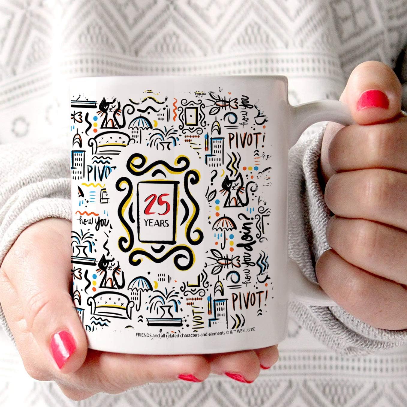 Trend Setters Friends the Television Show - 25 Years - OFFICIAL MERCHANDISE - 11 oz White Ceramic Coffee or Tea Mug – Perfect for Gifting or Collecting WMUG1004 - Image 4