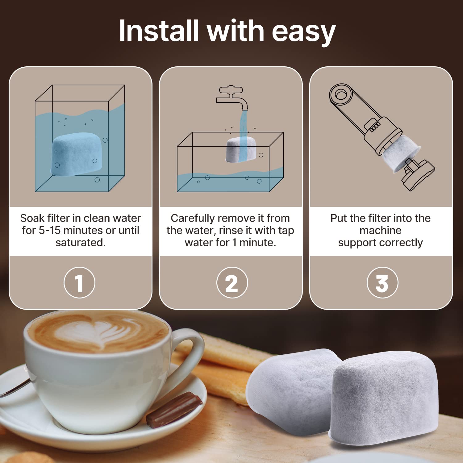 Actieve Kool Waterfilter Voor De Kraan - Verwijder Chloor En Zware Metalen 3 Stuks