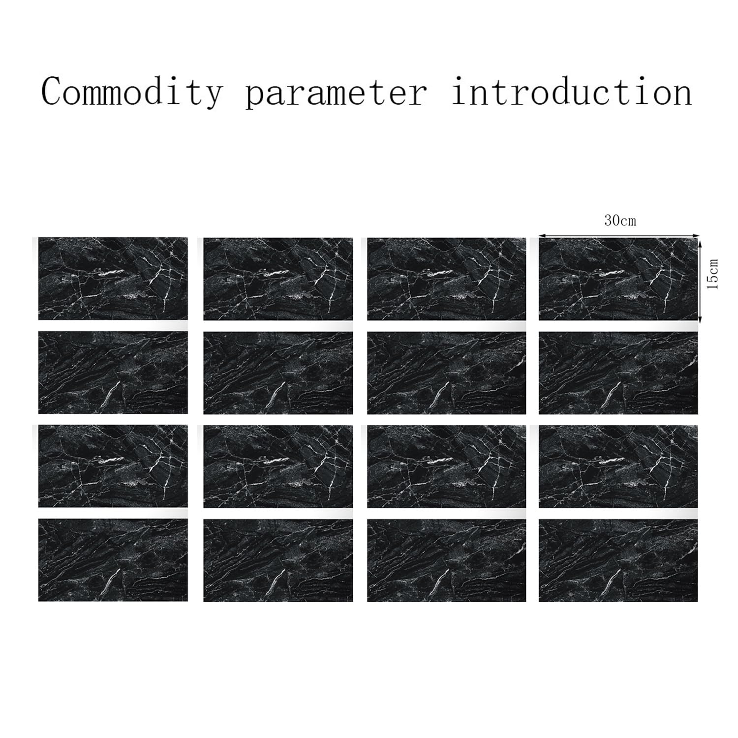 HORIWE Lot De 16 Autocollants Pour Carrelage Mural Marbré - 30,5 X 15,2 Cm - En PVC - Papier Peint Autocollant - Autocollants Muraux Imperméables