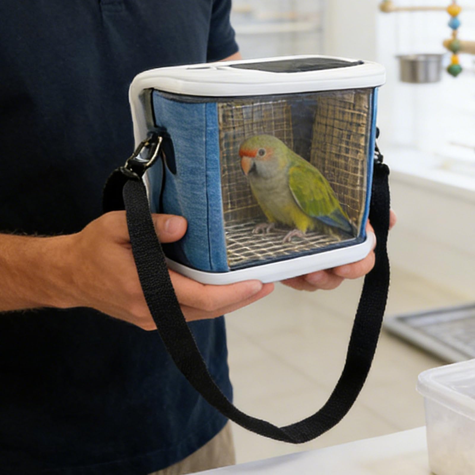 Transportín para Aves de Viaje | Jaula De Transporte Exterior para Agapornis - Jaula de Transporte Exterior para Loros | para Guacamayos Periquitos Visitas al Veterinario Paseos — view 7