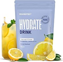BRAINEFFECT Hydrate - Lösliche Elektrolyte Hydratationsmix ohne Zucker (mit Stevia) - isotonisches Getränkepulver zur Hydration nach dem Sport oder als Anti Kater Mittel bei Hangover