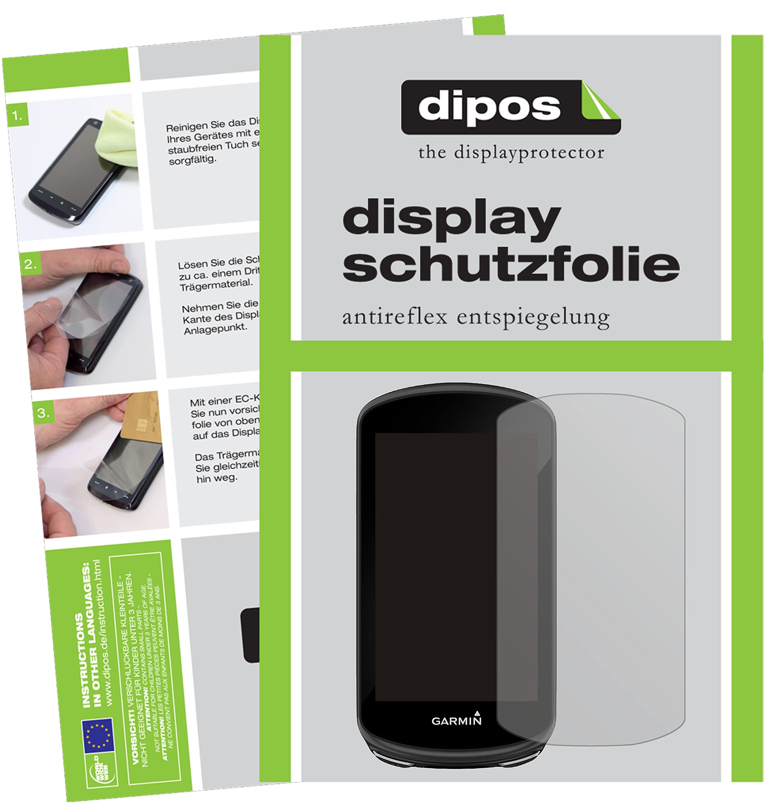 Dipos FLEX 2x Pellicola Protettiva Opaca Antiriflesso Per Garmin Edge 1050, Copertura Totale 3D E Autorigenerante Per Graffi