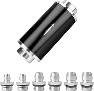 EVIL ENERGY 30 Micron Inline Fuel Filter with 6AN 8AN 10AN Adapter Universal 60MM